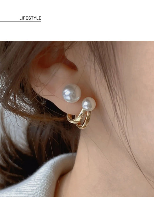 2023 New Retro Light Luxury Pearl Stud Earrings Korean Simple Jewelry Christmas Party Girl's Temperament Accessories For Woman