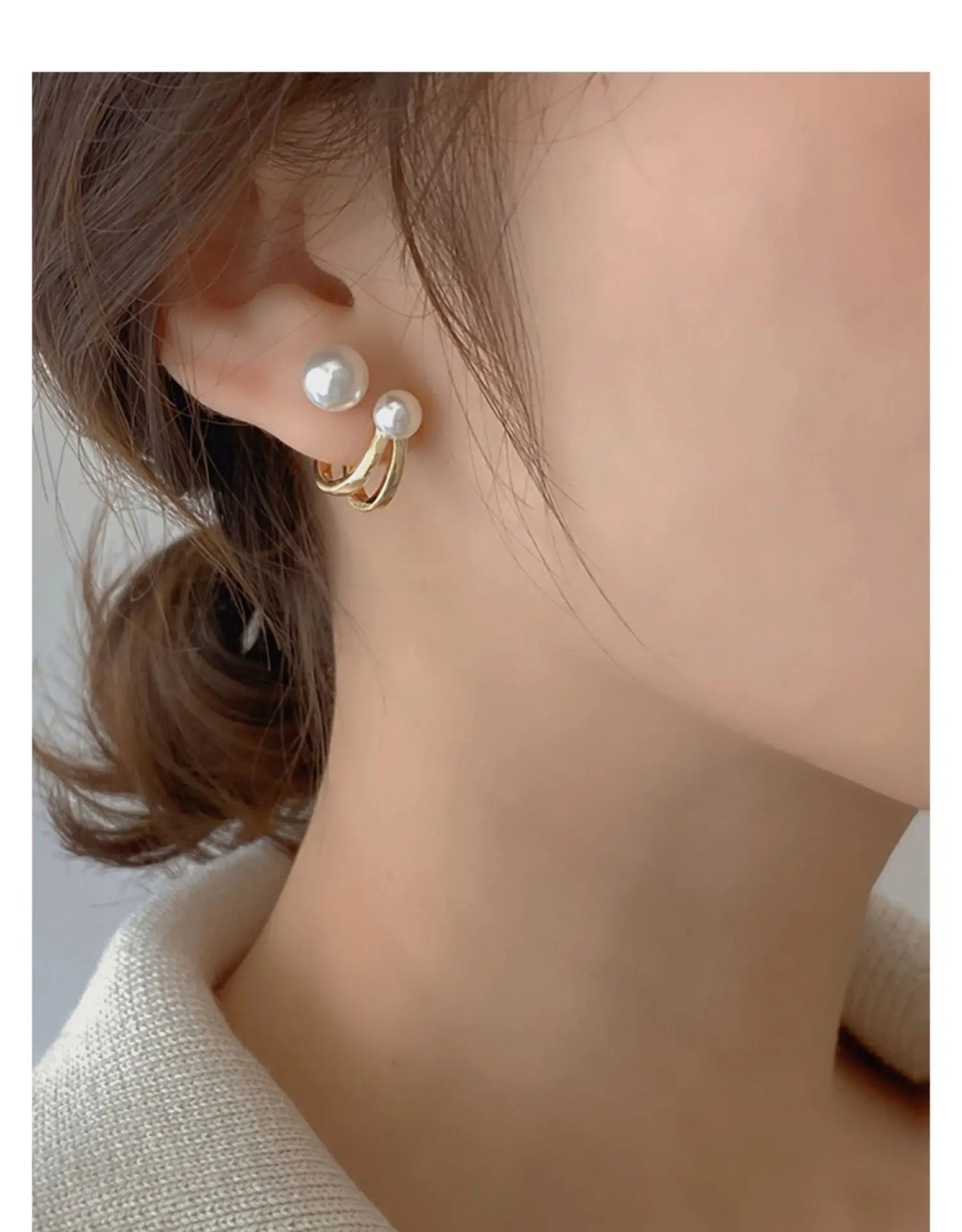 2023 New Retro Light Luxury Pearl Stud Earrings Korean Simple Jewelry Christmas Party Girl's Temperament Accessories For Woman